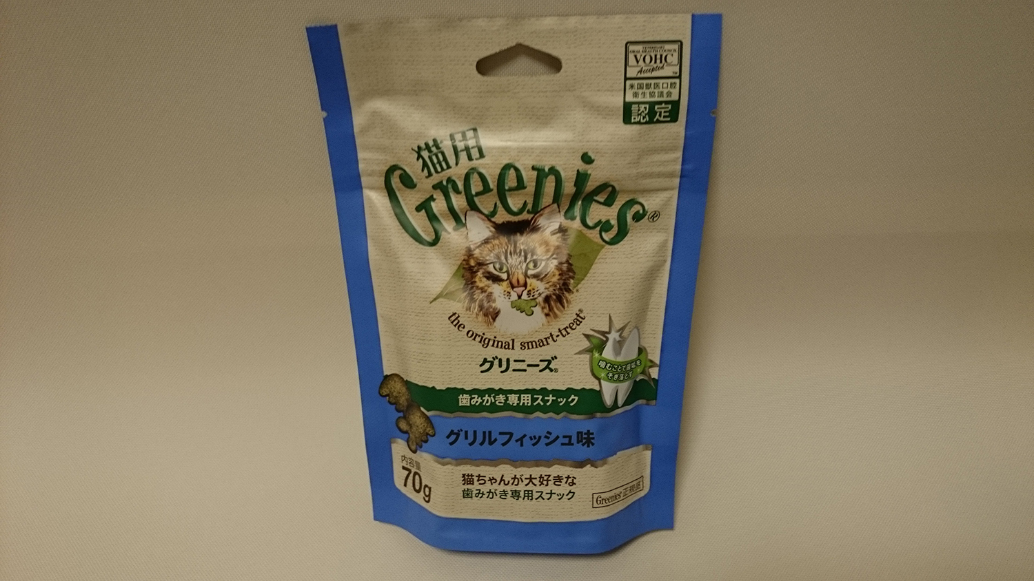 猫用歯磨き専用スナック　グリニーズ 猫用 グリルフィッシュ味 70g